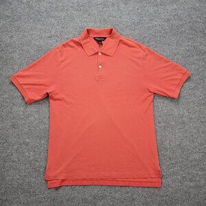 Brooks‎ Brothers Polo Shirt Mens Large Orange Short Sleeve Golf Performance Knit